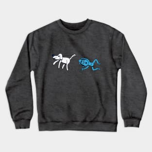 Dog takes man for walk! Crewneck Sweatshirt